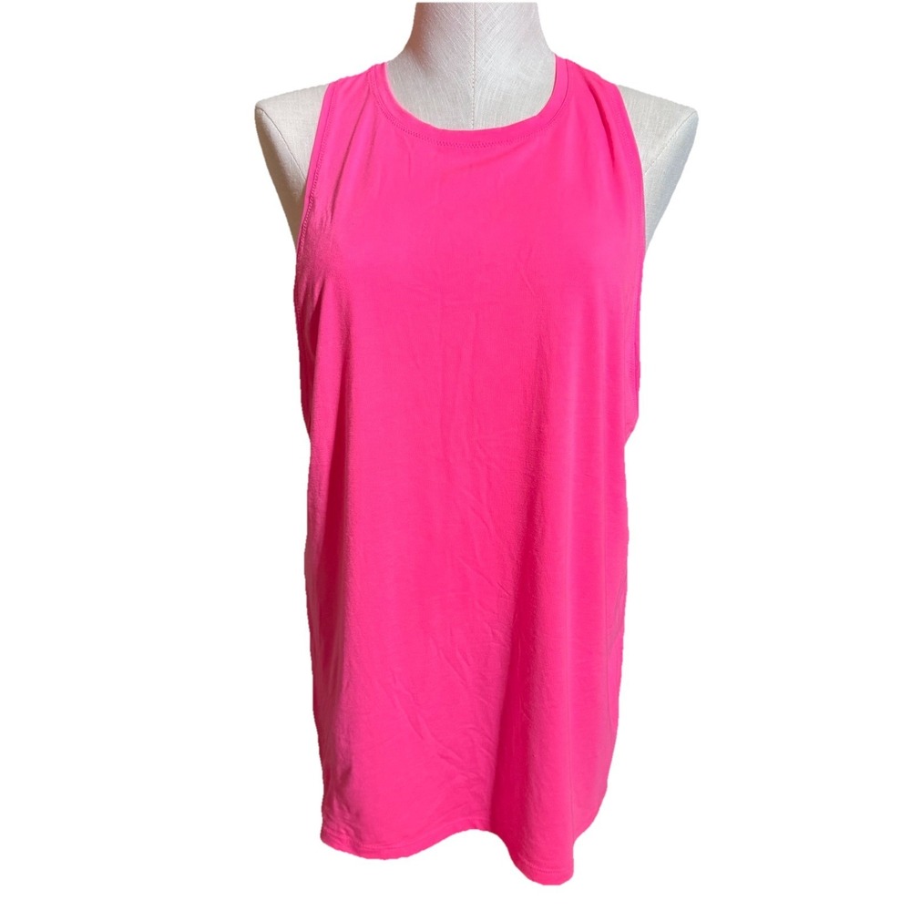 Athleta Racerback Tank Top Medium Lightweight Stretch Activewear Bright Pink